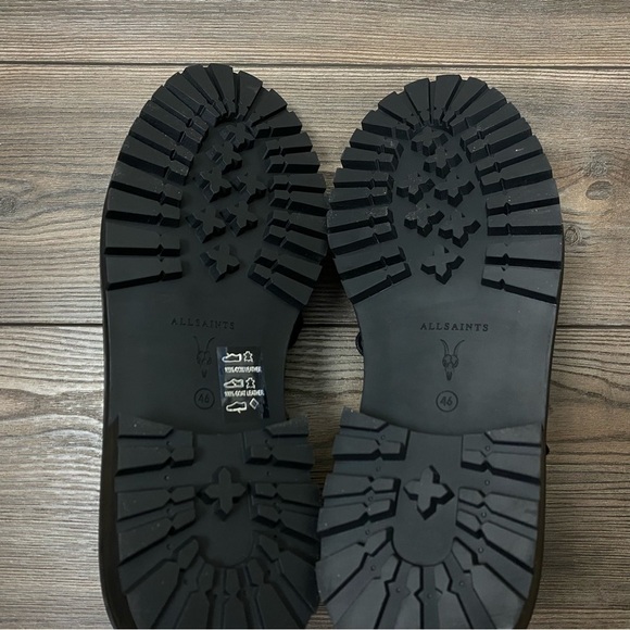 All Saints shoesTor Plain Toe Derby In Black Brush Off - Picture 7 of 11